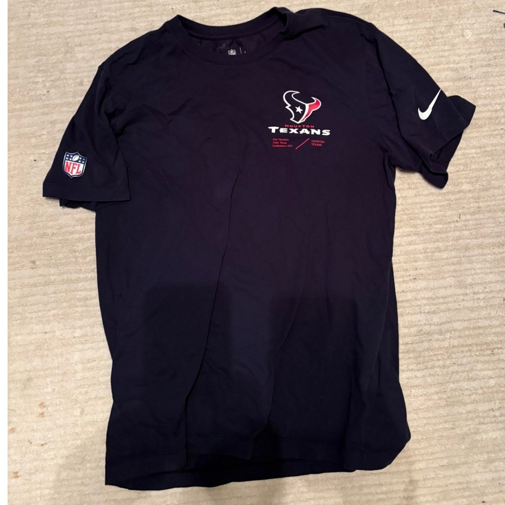 Nike Houston Texans NFL Onfield Apparel Dri-FIT T-Shirt Navy Blue Large